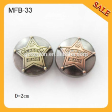 MFB33 Klassische Jeansl Western gute Pinsel Metall Jacke Knöpfe für Männer 20mm